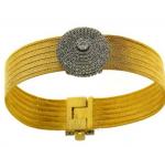 Bijoux-or 14 carats jaune et or blanc zircon Bracelet-TTBZ-38 
